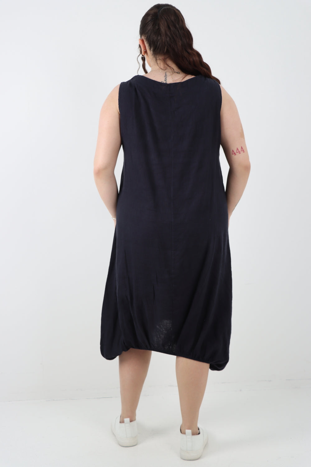 Italian Linen Lagenlook Dress with Elasticated Hem