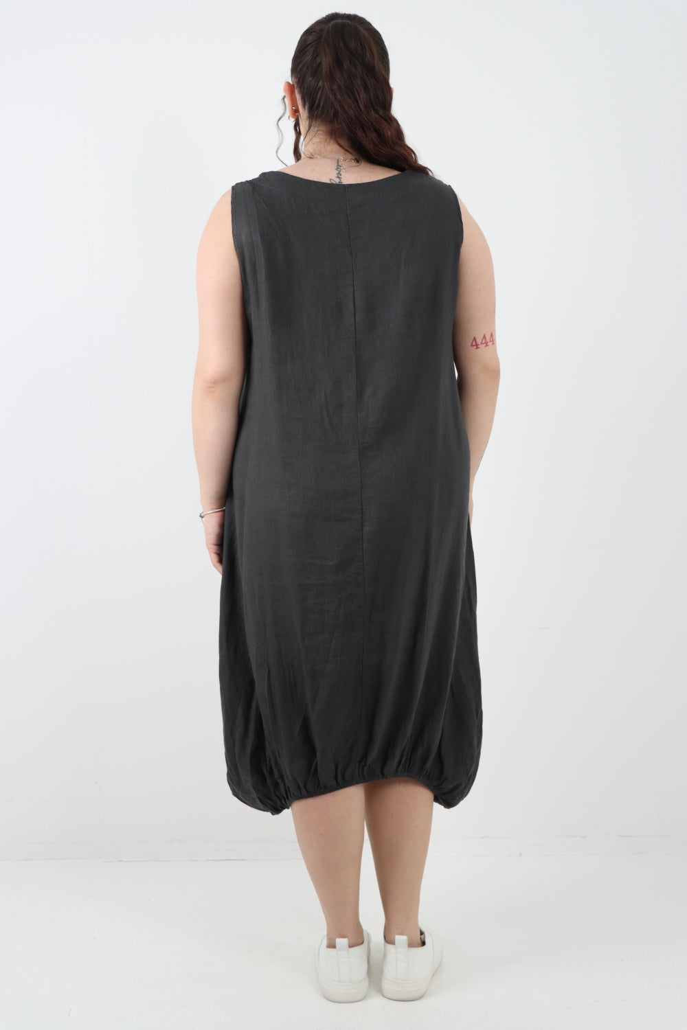 Italian Linen Lagenlook Dress with Elasticated Hem