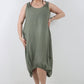 Italian Linen Lagenlook Dress with Elasticated Hem