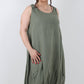 Italian Linen Lagenlook Dress with Elasticated Hem