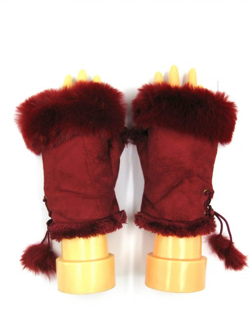 Plain Fingerless Fur Winter Gloves