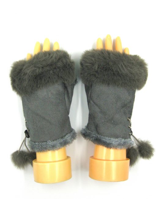 Plain Fingerless Fur Winter Gloves