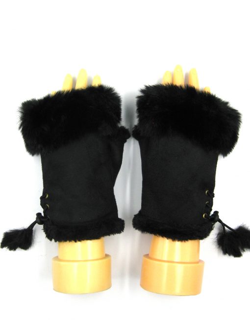 Plain Fingerless Fur Winter Gloves