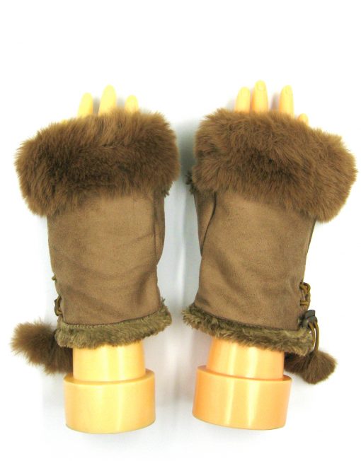 Plain Fingerless Fur Winter Gloves