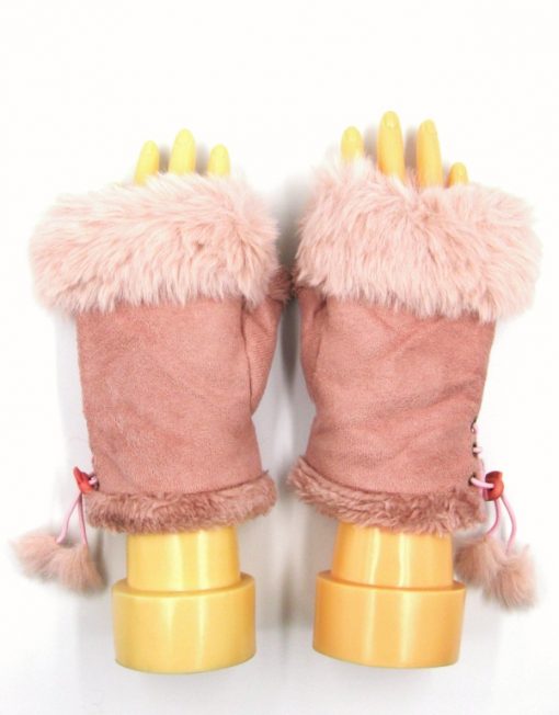 Plain Fingerless Fur Winter Gloves