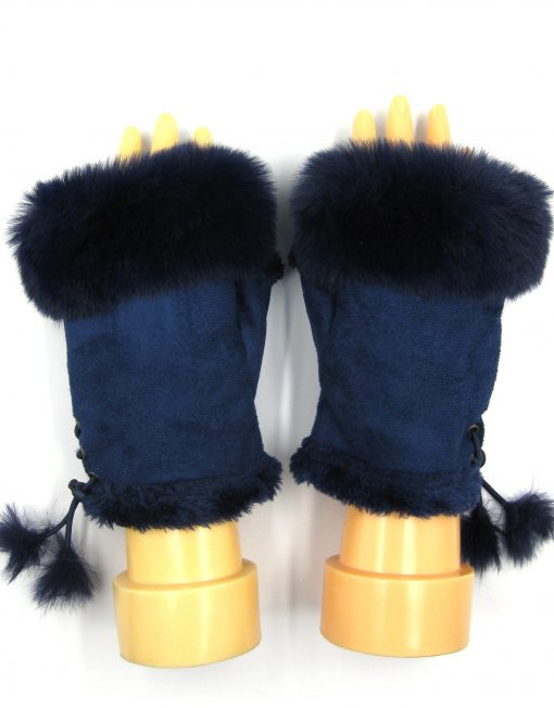 Plain Fingerless Fur Winter Gloves