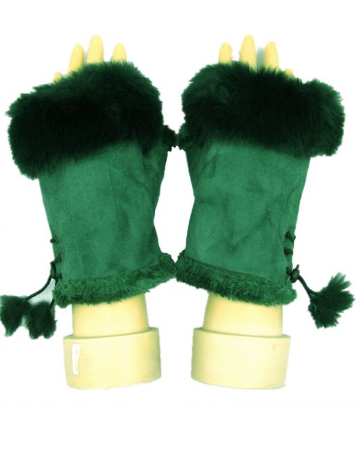 Plain Fingerless Fur Winter Gloves