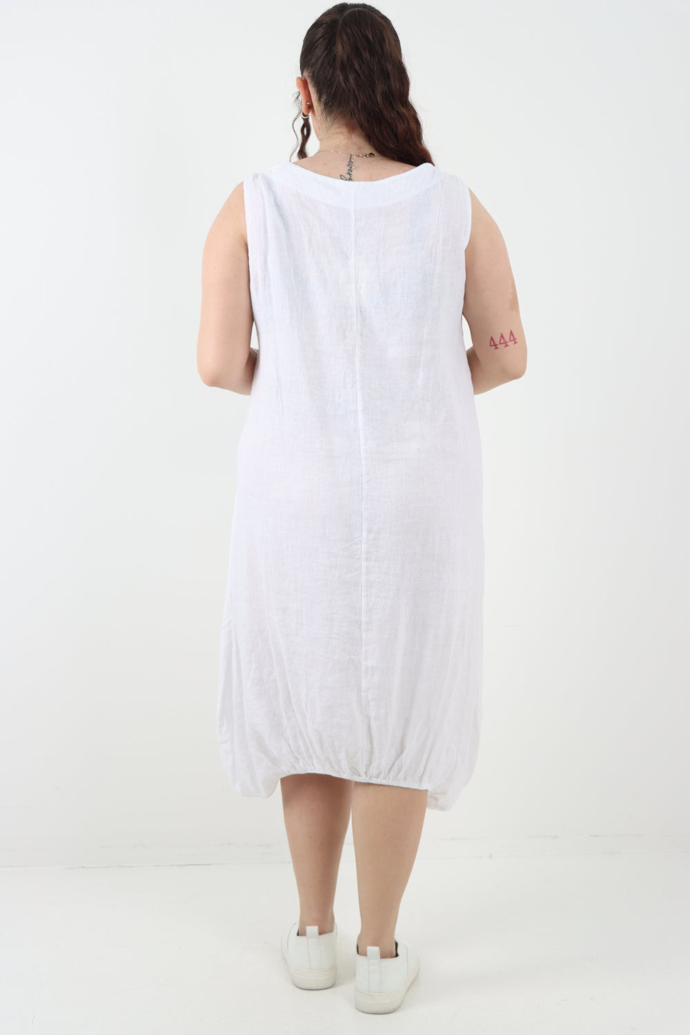 Italian Linen Lagenlook Dress with Elasticated Hem
