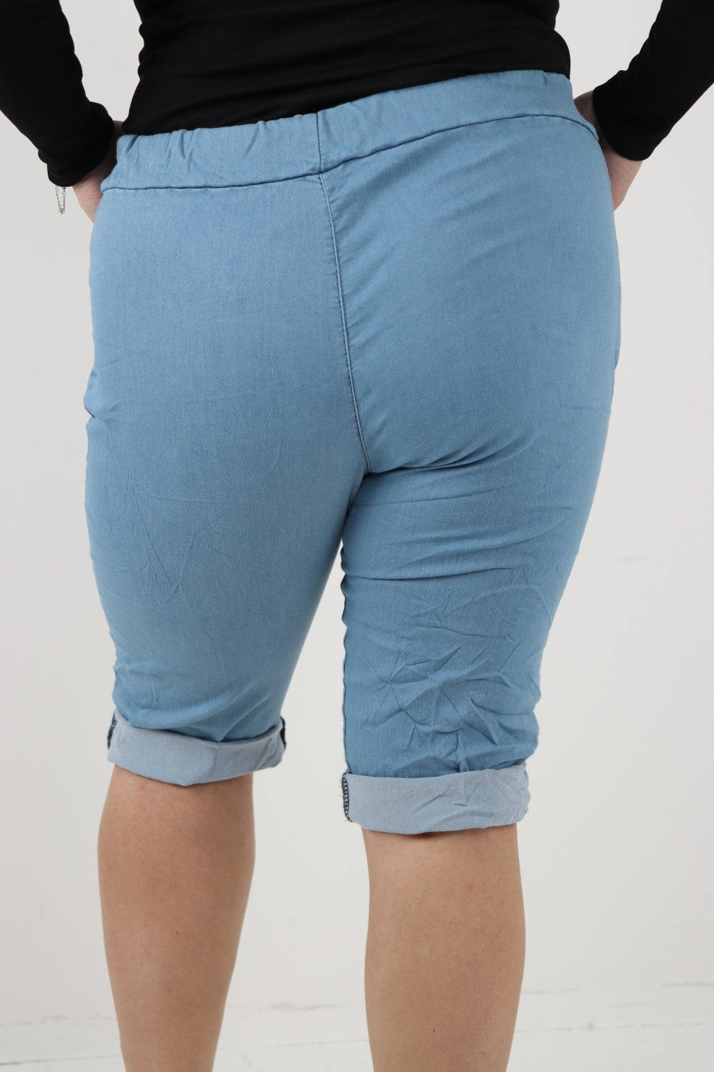 Italian Denim drawstring Magic Shorts