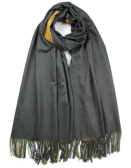 Two-Sided Plain Tassel Hem Scarf