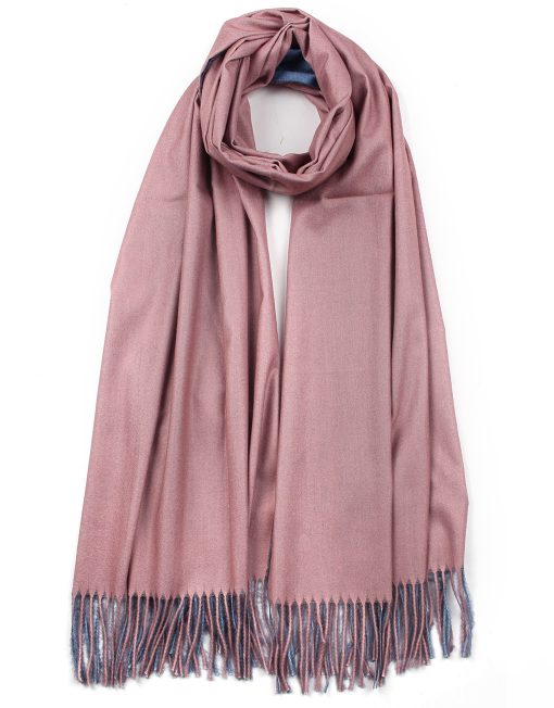 Two-Sided Plain Tassel Hem Scarf