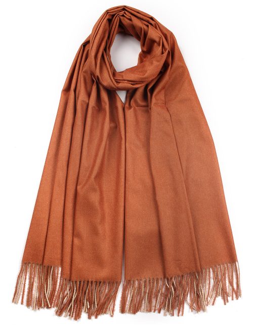 Two-Sided Plain Tassel Hem Scarf