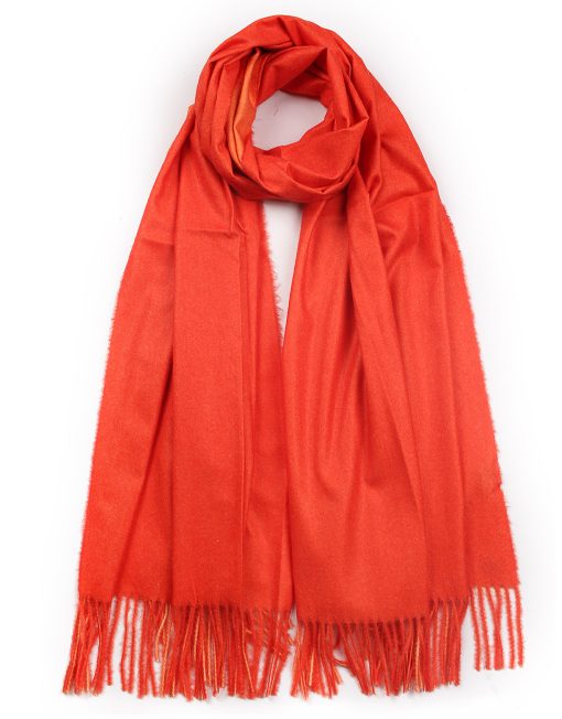 Two-Sided Plain Tassel Hem Scarf