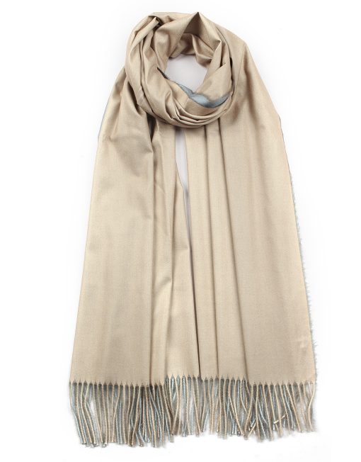 Two-Sided Plain Tassel Hem Scarf