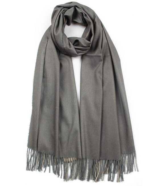 Two-Sided Plain Tassel Hem Scarf