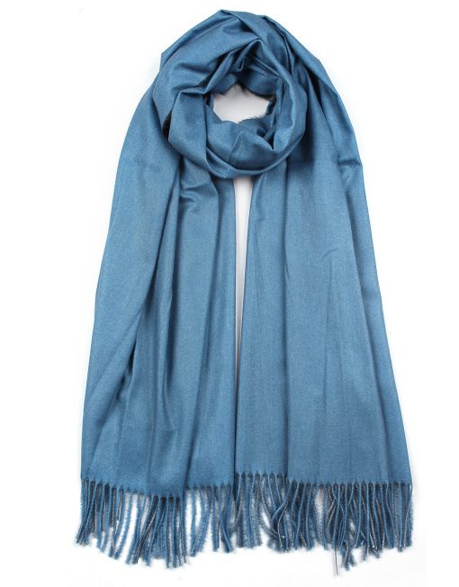 Two-Sided Plain Tassel Hem Scarf