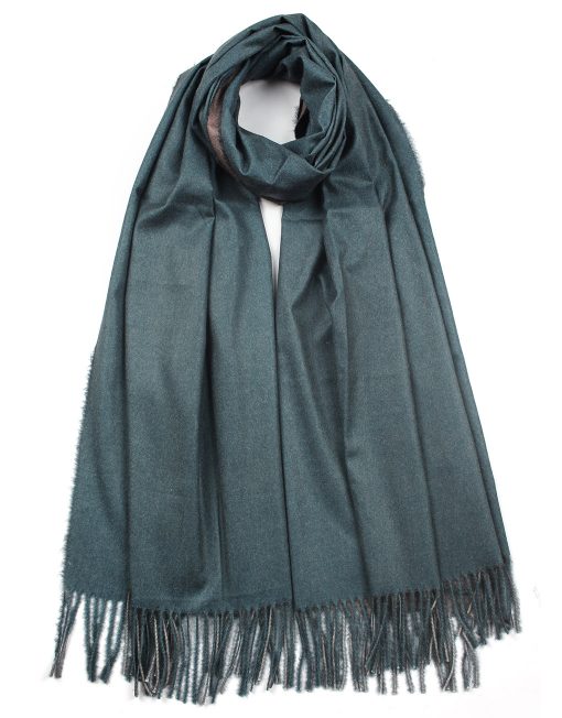 Two-Sided Plain Tassel Hem Scarf