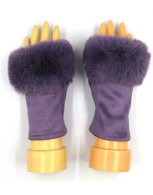 Plain Fingerless Fur Gloves