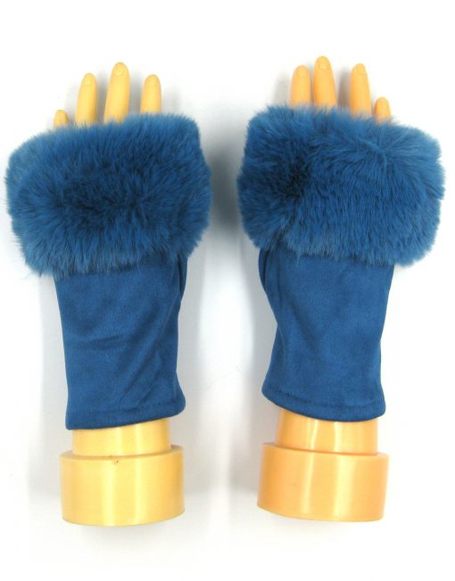 Plain Fingerless Fur Gloves