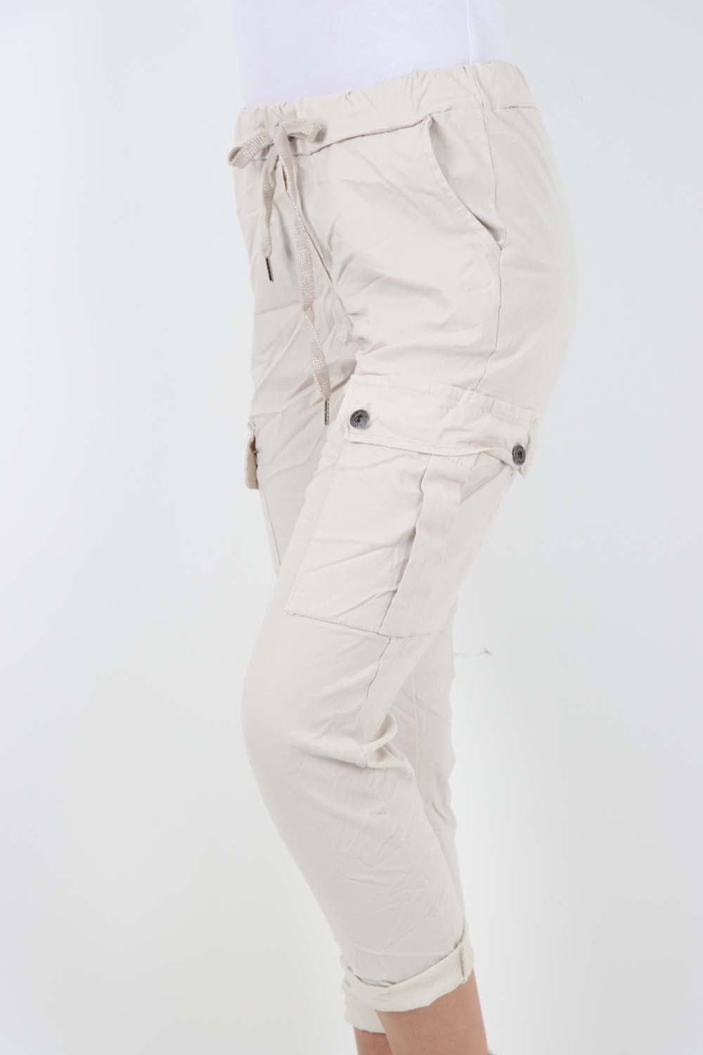 Italian Drawstring Waistband Magic Cargo Trouser