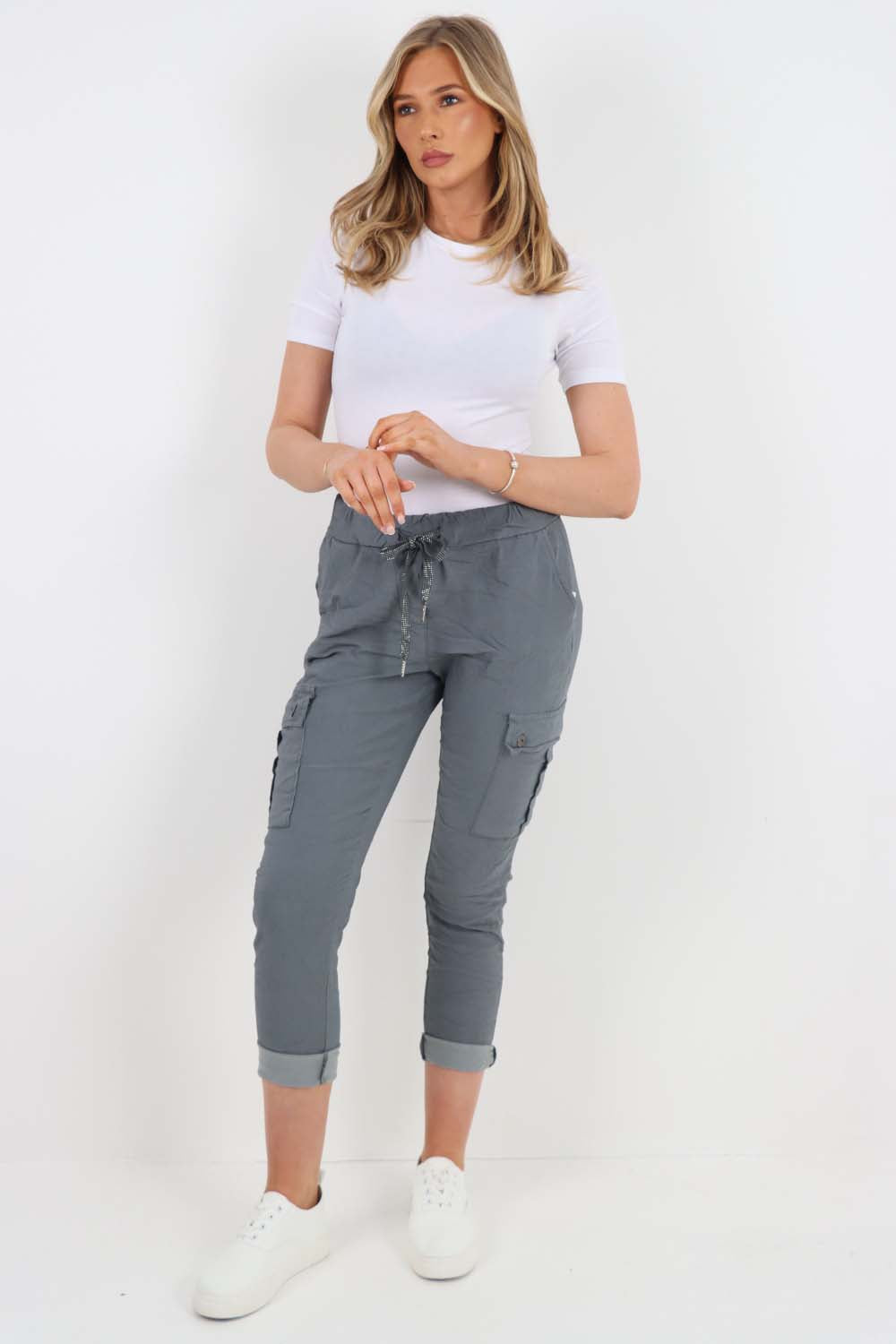 Italian Drawstring Waistband Magic Cargo Trouser