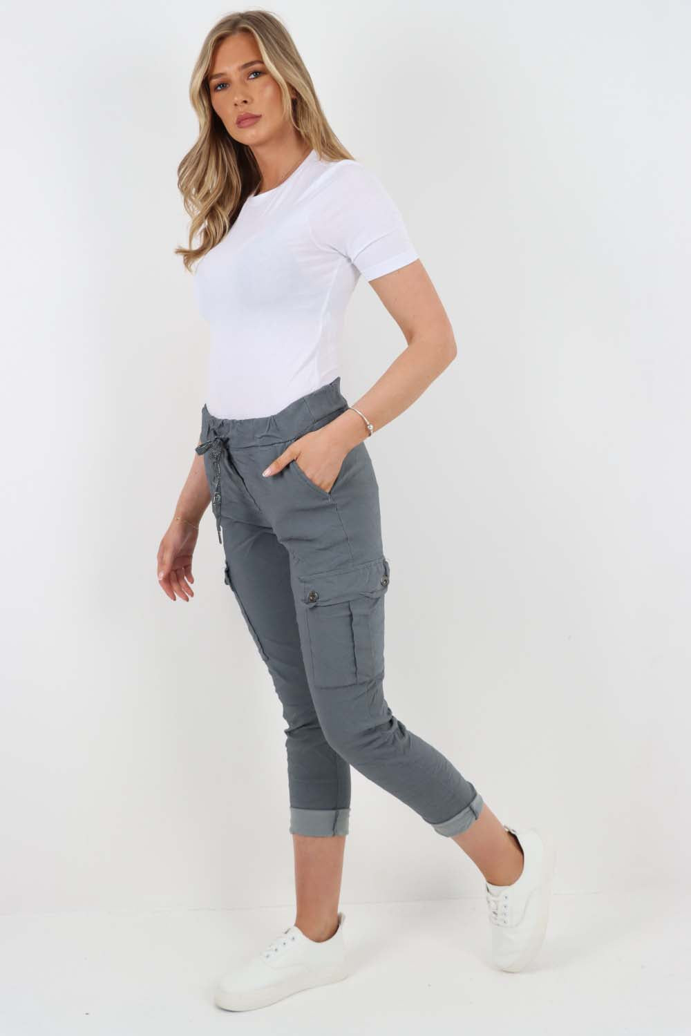 Italian Drawstring Waistband Magic Cargo Trouser