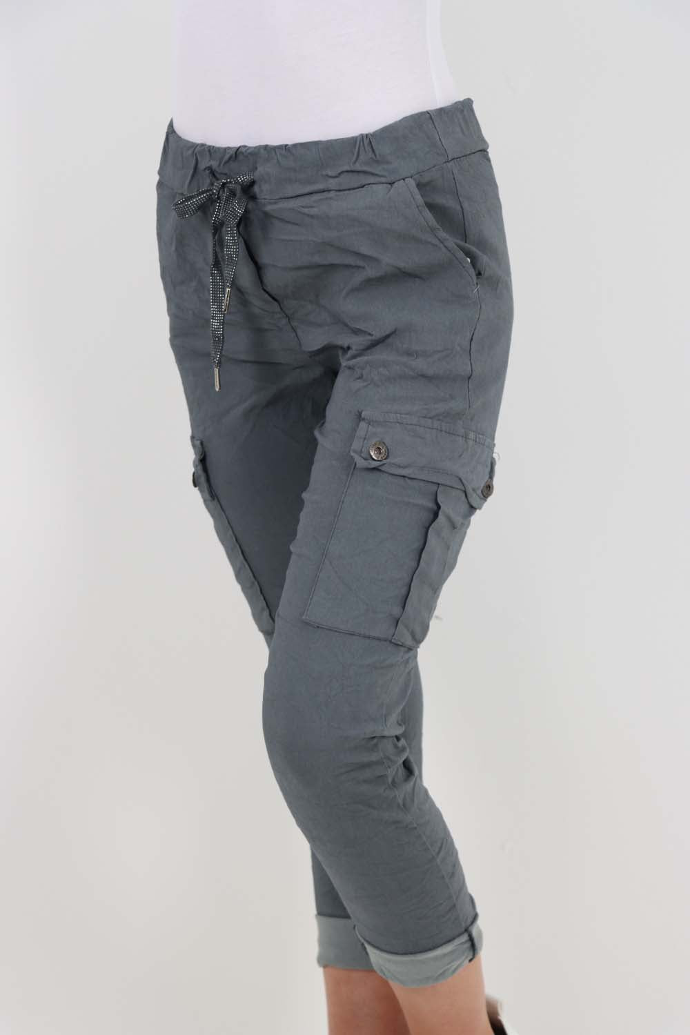 Italian Drawstring Waistband Magic Cargo Trouser