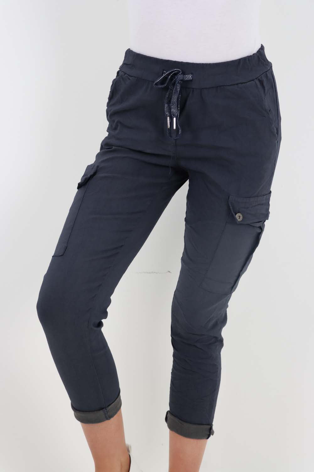 Italian Drawstring Waistband Magic Cargo Trouser