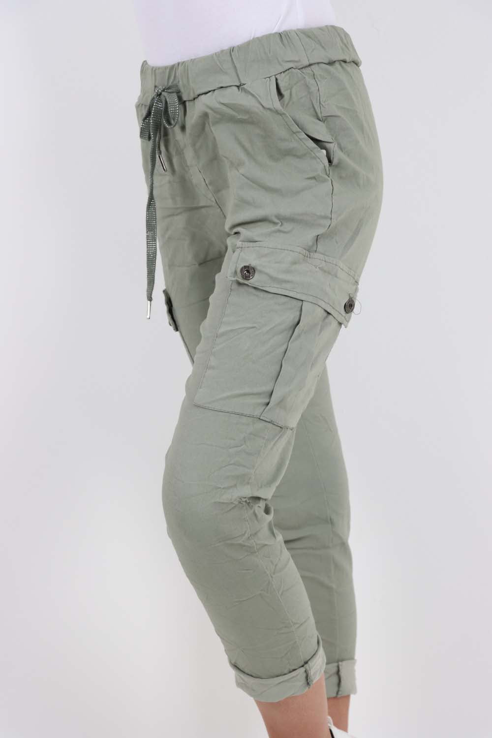 Italian Drawstring Waistband Magic Cargo Trouser