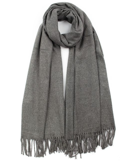 Classic Plain Scarf with Tassel Hem