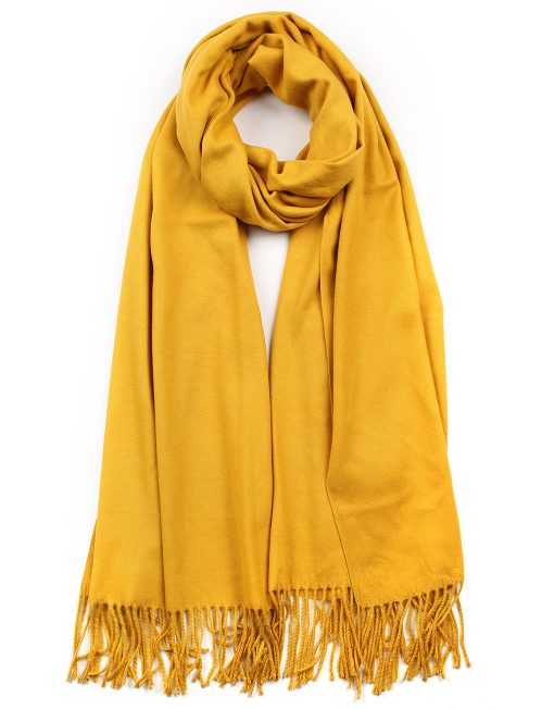 Classic Plain Scarf with Tassel Hem