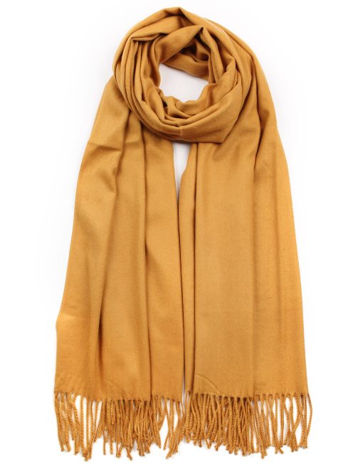 Classic Plain Scarf with Tassel Hem