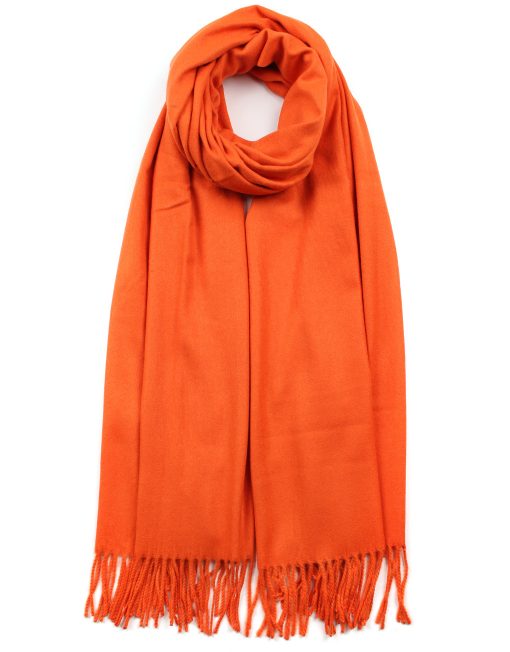 Classic Plain Scarf with Tassel Hem