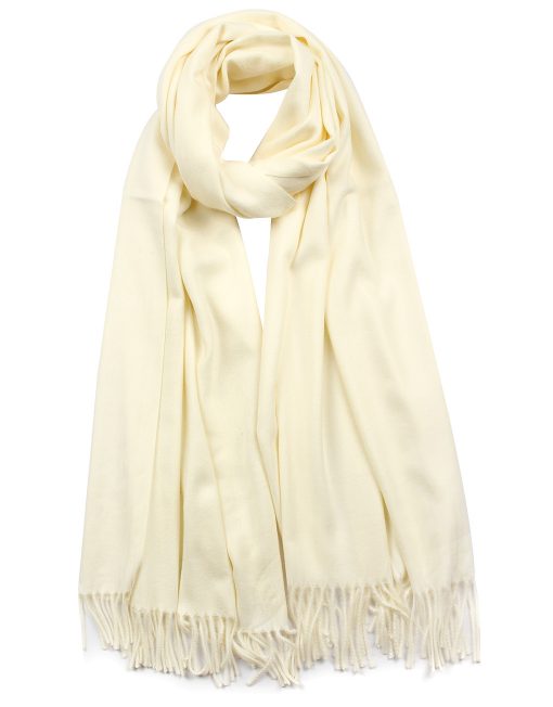 Classic Plain Scarf with Tassel Hem