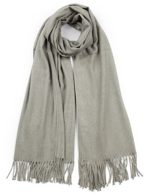 Classic Plain Scarf with Tassel Hem