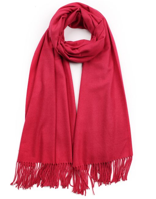 Classic Plain Scarf with Tassel Hem