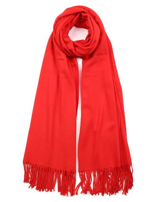 Classic Plain Scarf with Tassel Hem