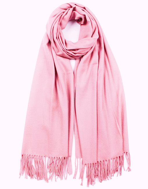 Classic Plain Scarf with Tassel Hem