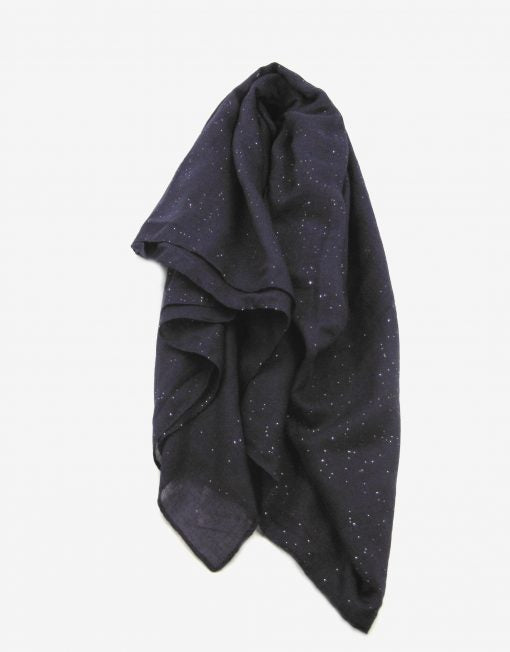 Silver Glitter Plain Scarf