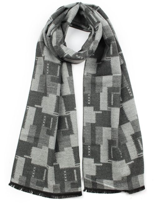 Check and Saw Pattern Men’s Scarf