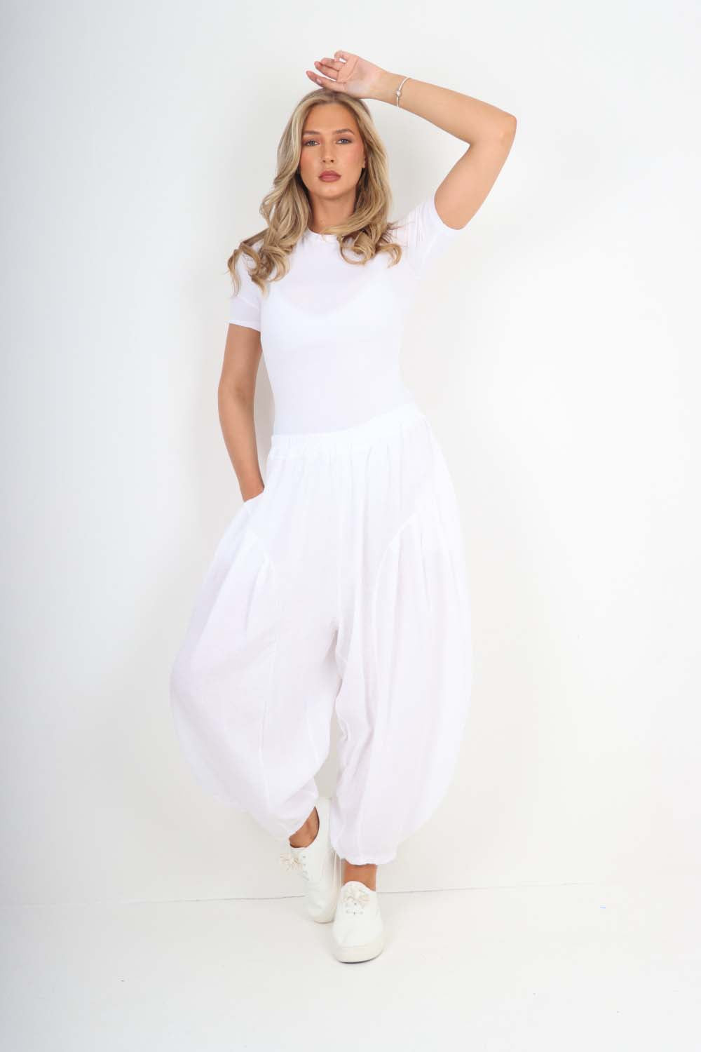 Italian Plain Linen Hareem Pants