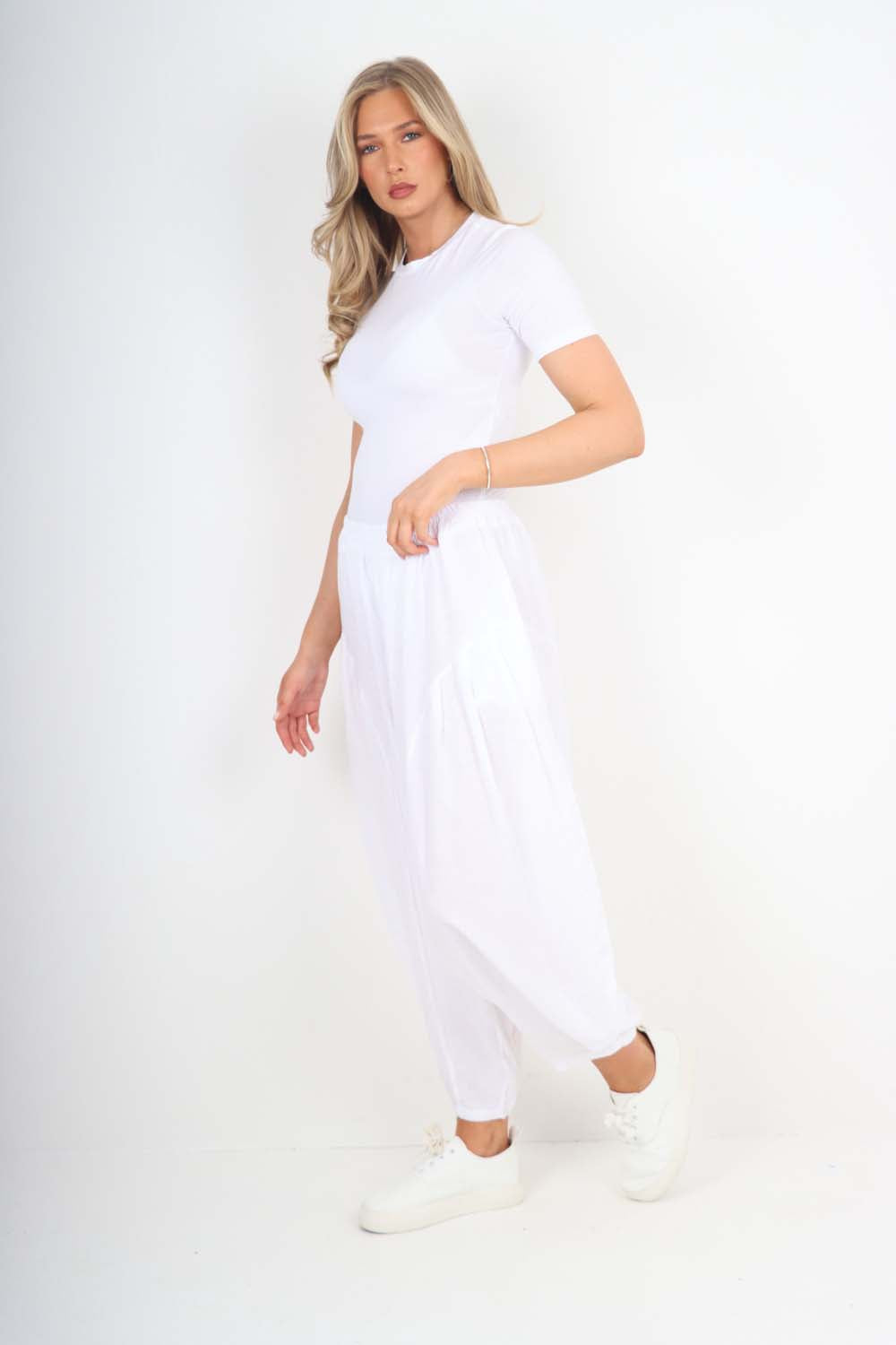 Italian Plain Linen Hareem Pants