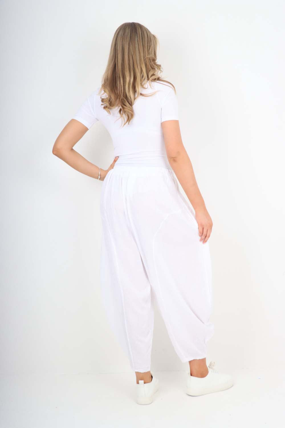 Italian Plain Linen Hareem Pants