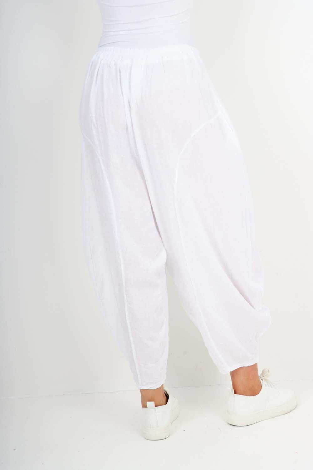 Italian Plain Linen Hareem Pants
