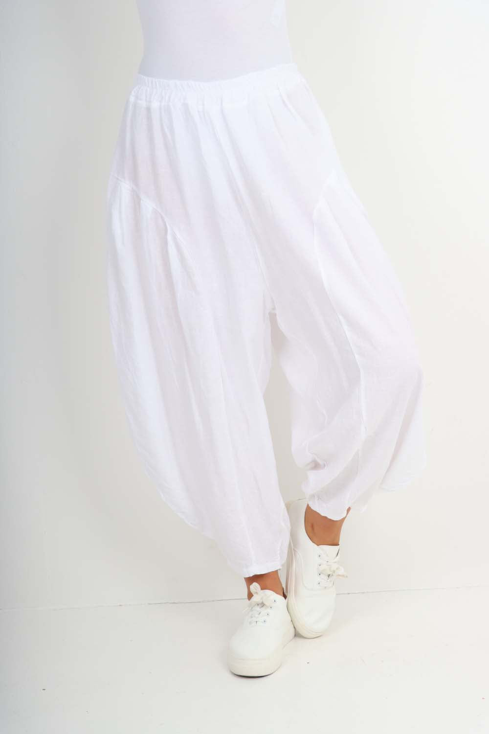 Italian Plain Linen Hareem Pants