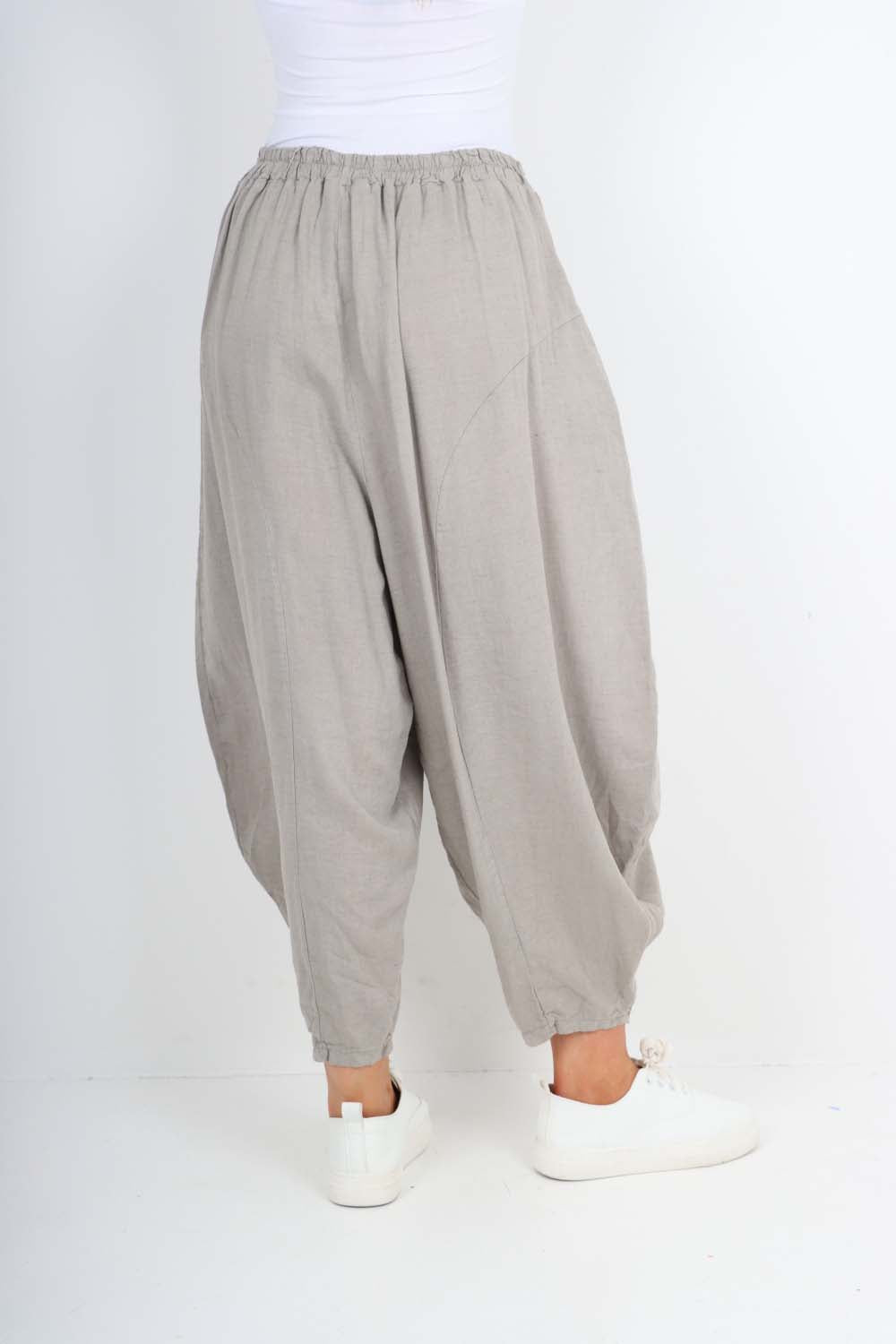 Italian Plain Linen Hareem Pants