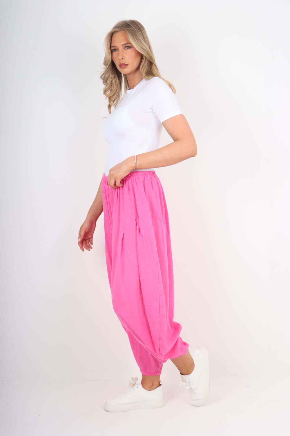 Italian Plain Linen Hareem Pants