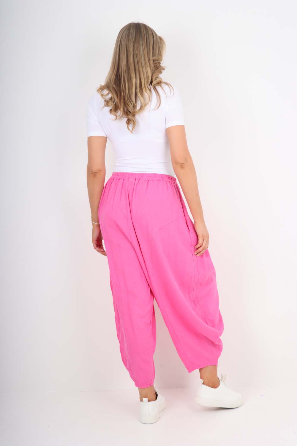 Italian Plain Linen Hareem Pants