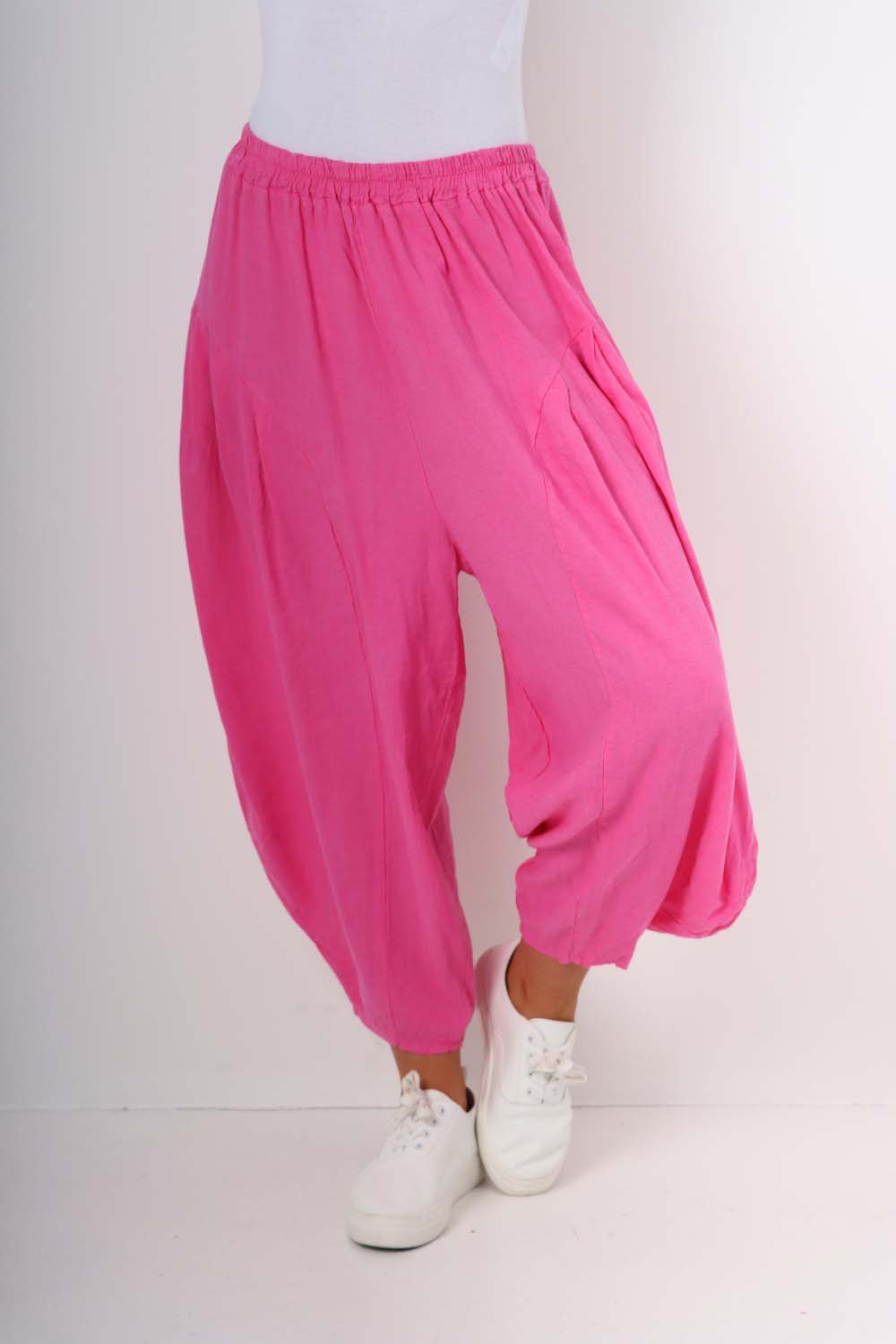 Italian Plain Linen Hareem Pants