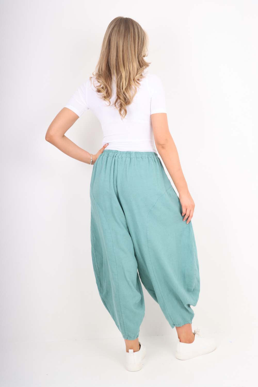 Italian Plain Linen Hareem Pants